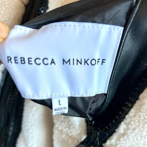 NWT Rebecca Minkoff leather sherpa vest Size L Retails $268 - Picture 5 of 6
